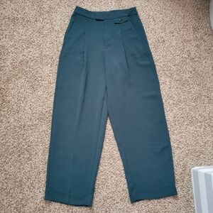 Madewell The Rosedale High Rise Straight Pant Crepe Pants Trousers Green Size 4